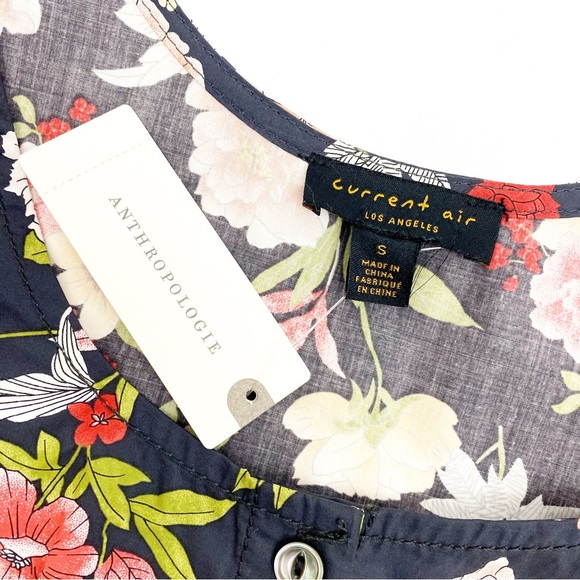 Anthropologie X Current Air Clea Wide Leg Belted Button Front Jumpsuit Floral - Picture 9 of 11